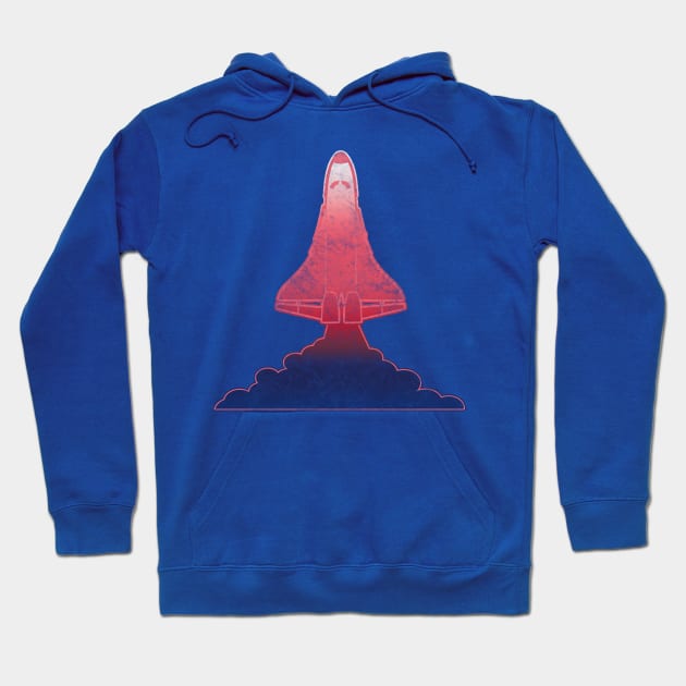 Retro 80s Space Shuttle Hoodie by Scar